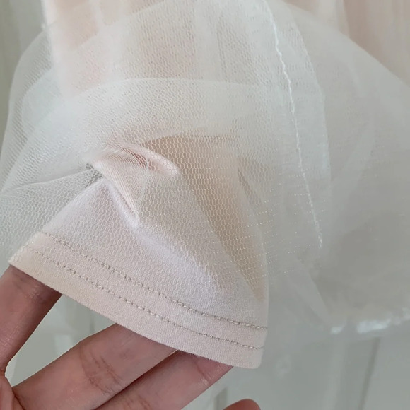 Tadashi Shoji Nissita Lace Tulle Dress Girl Size 6 Ivory/Blush - Picture 8 of 9